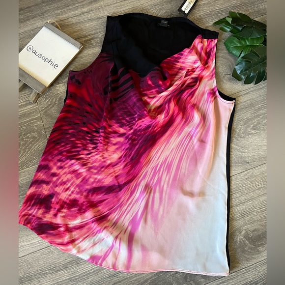 Worthington Pink Indulgence Feminine Cowl Neck Sheer Back Artsy Blouse M NWT! - Picture 1 of 8